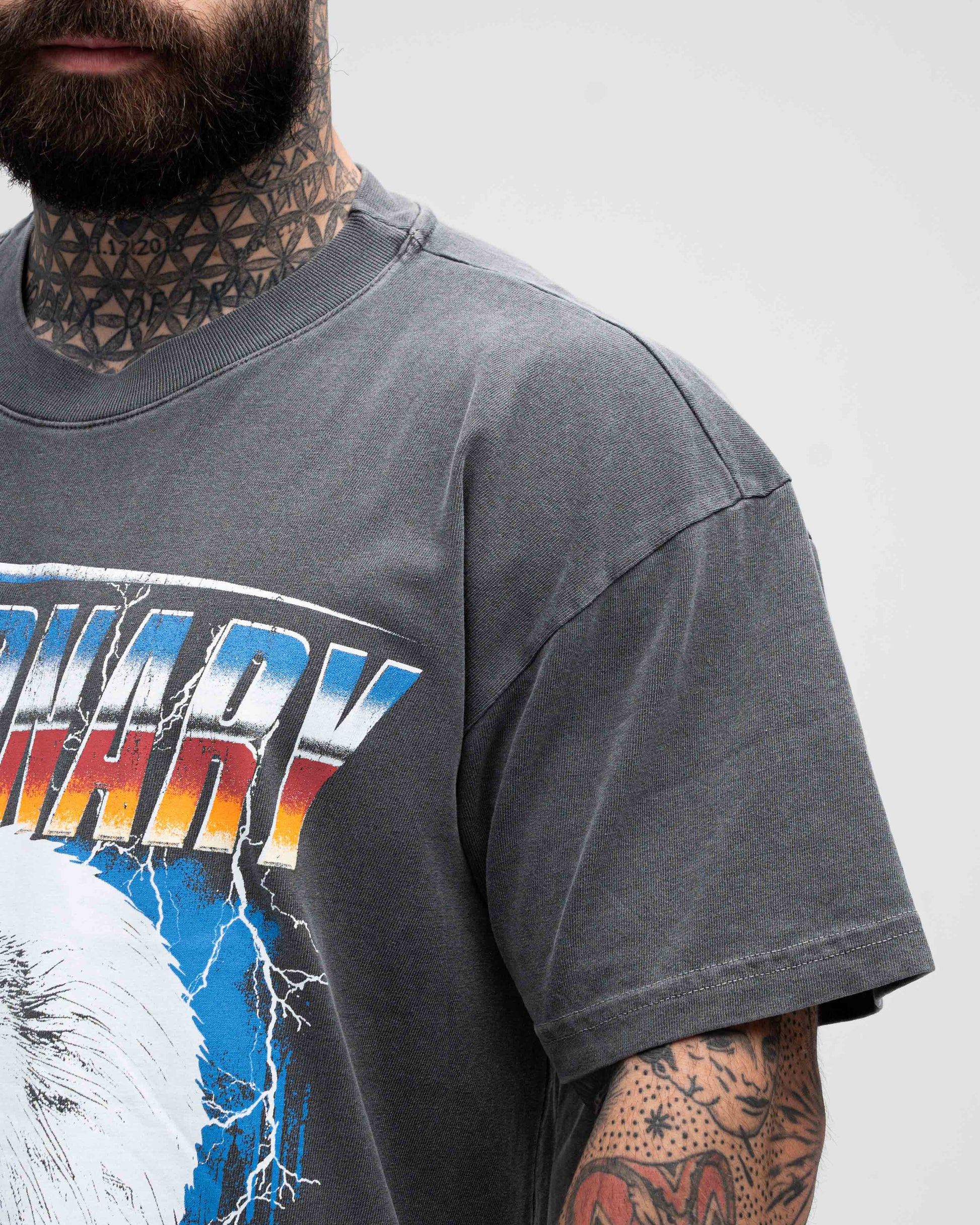 Camiseta Oversized Estonada Mith Visionary Eagle Cinza