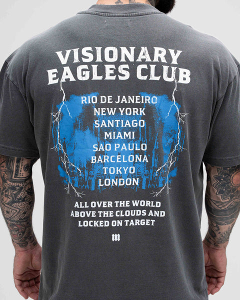 Camiseta Oversized Estonada Mith Visionary Eagle Cinza