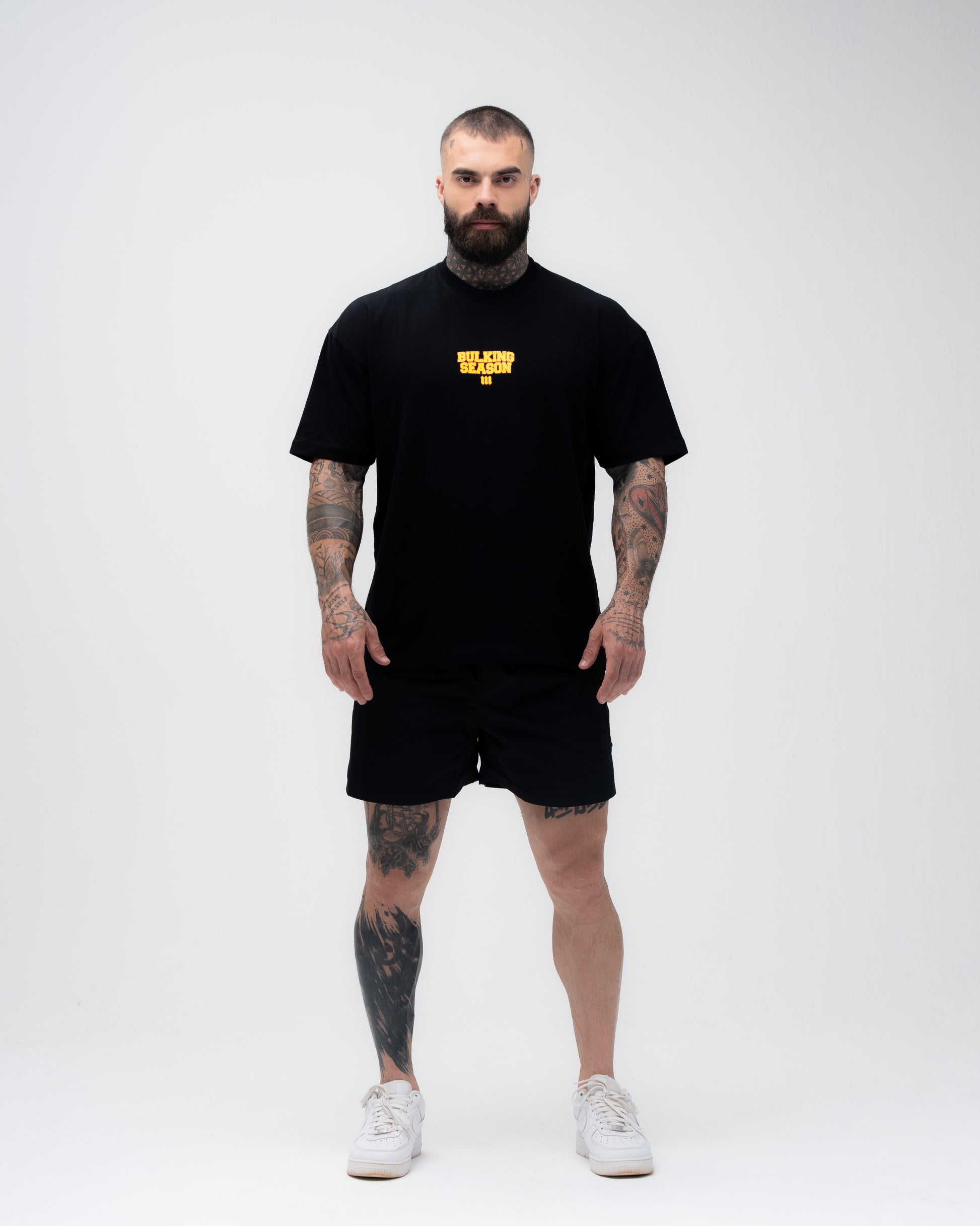 Camiseta Oversized Treino Mith Quem Faz Dieta é Atleta Preto