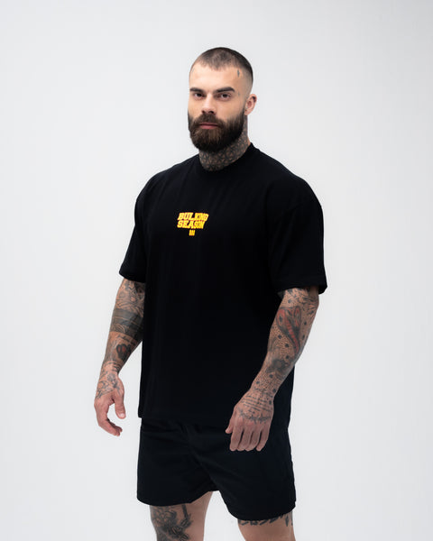 Camiseta Oversized Treino Mith Quem Faz Dieta é Atleta Preto