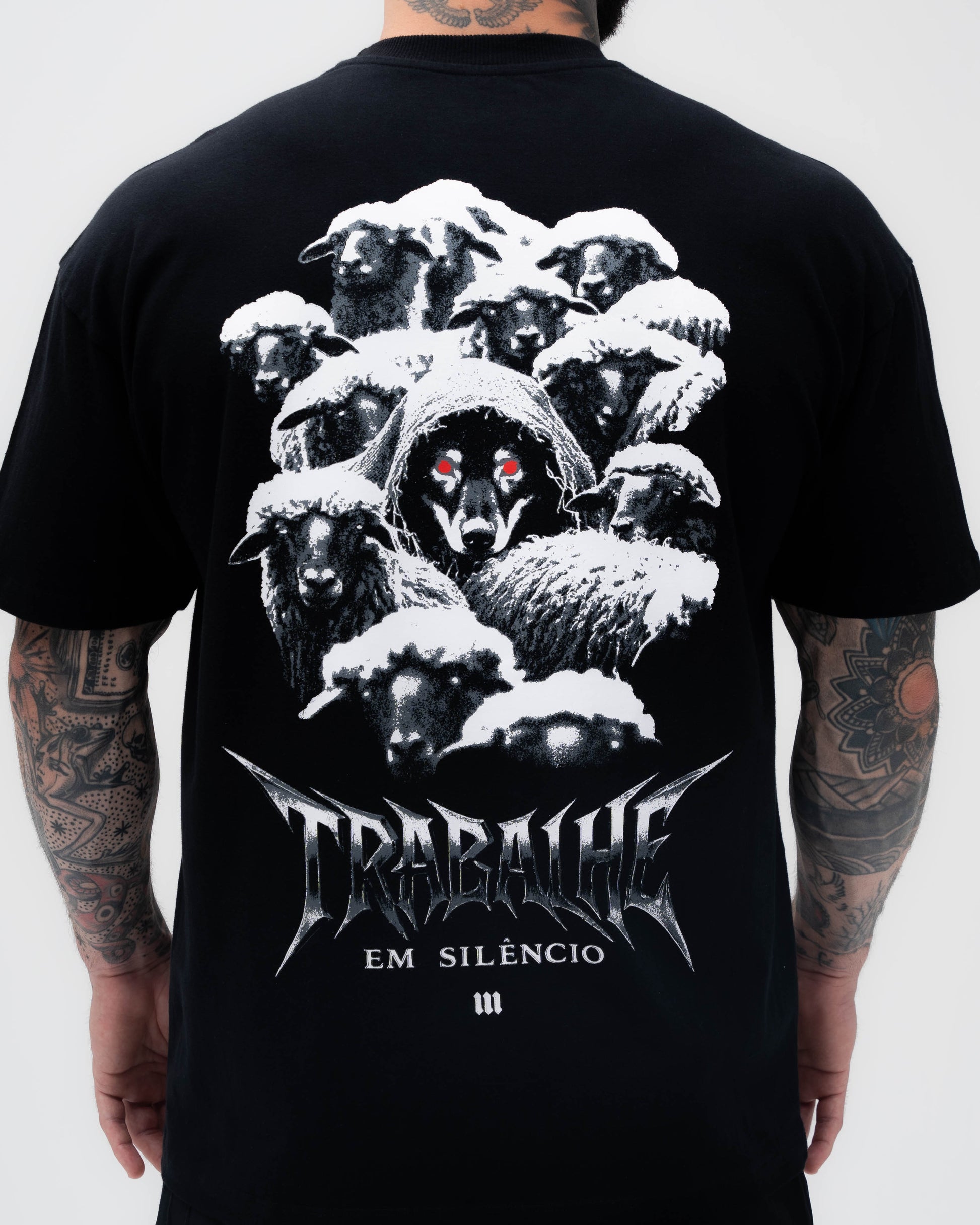 Camiseta Oversized Treino Mith Trabalhe em Silêncio Preto