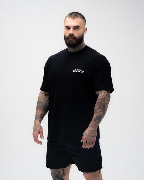 Camiseta Oversized Treino Mith Lobo Solitário Preto