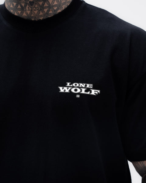 Camiseta Oversized Treino Mith Lobo Solitário Preto