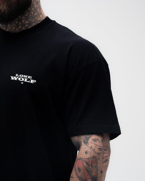 Camiseta Oversized Treino Mith Lobo Solitário Preto