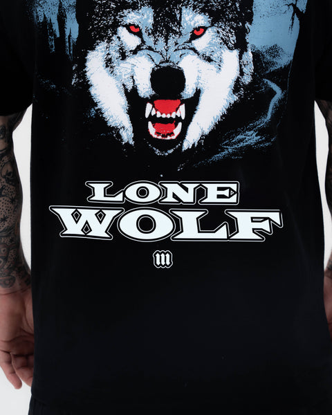 Camiseta Oversized Treino Mith Lobo Solitário Preto