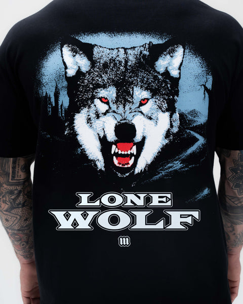 Camiseta Oversized Treino Mith Lobo Solitário Preto