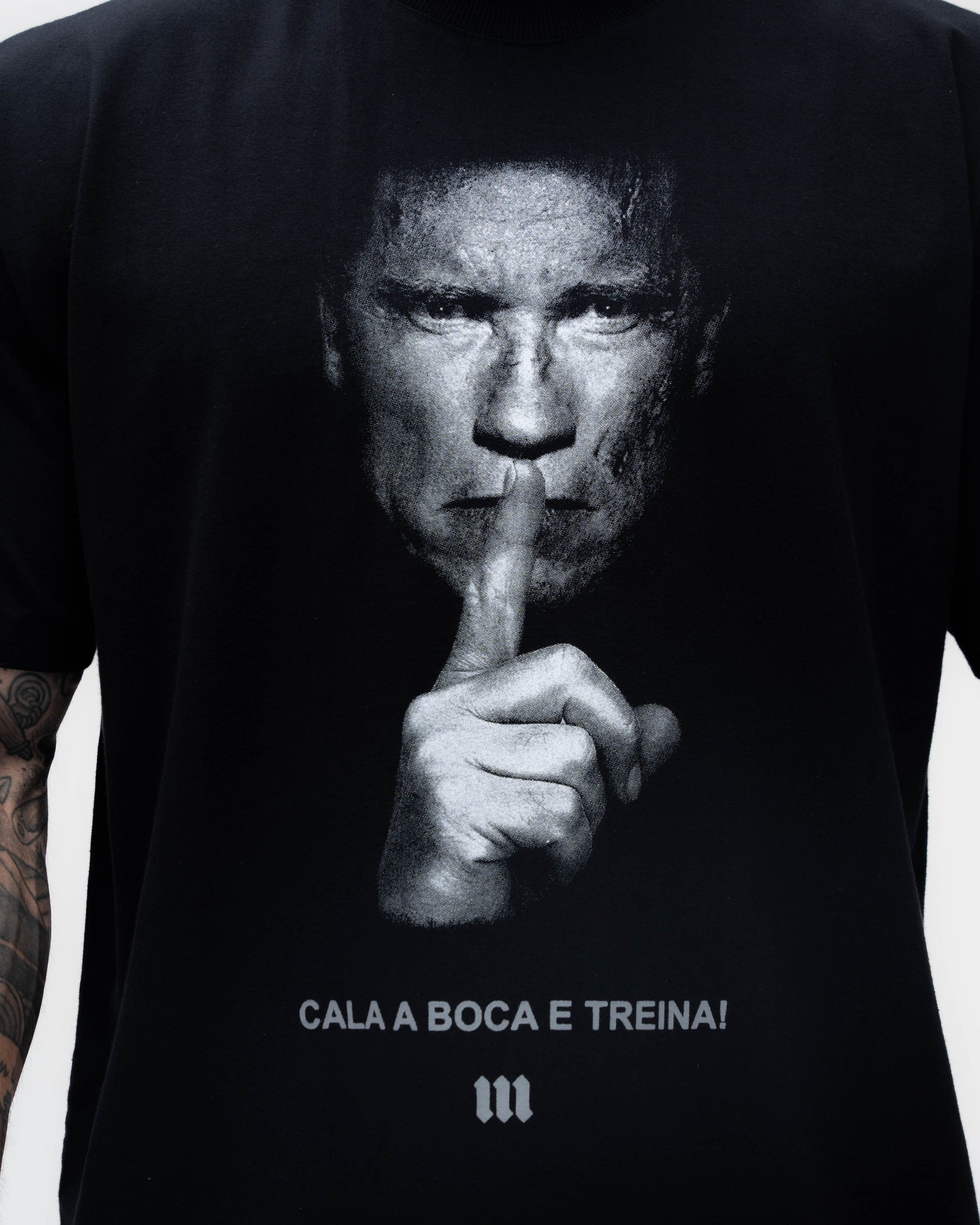 Camiseta Oversized Treino Mith Cala a Boca e Treina Preto