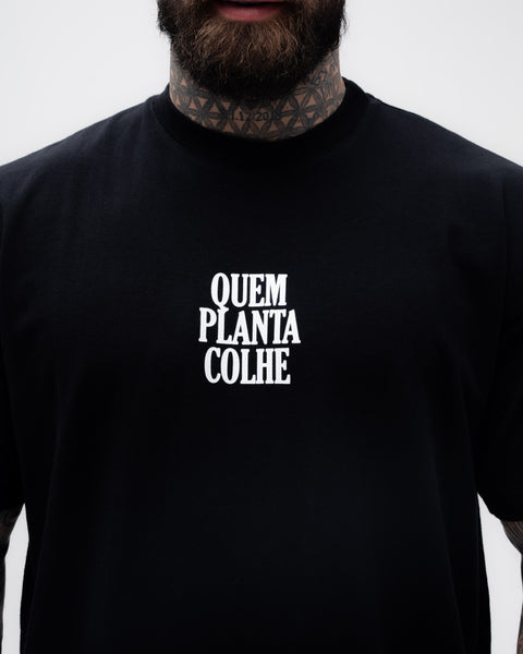 Camiseta Oversized Treino Mith Quem Planta Colhe Preto