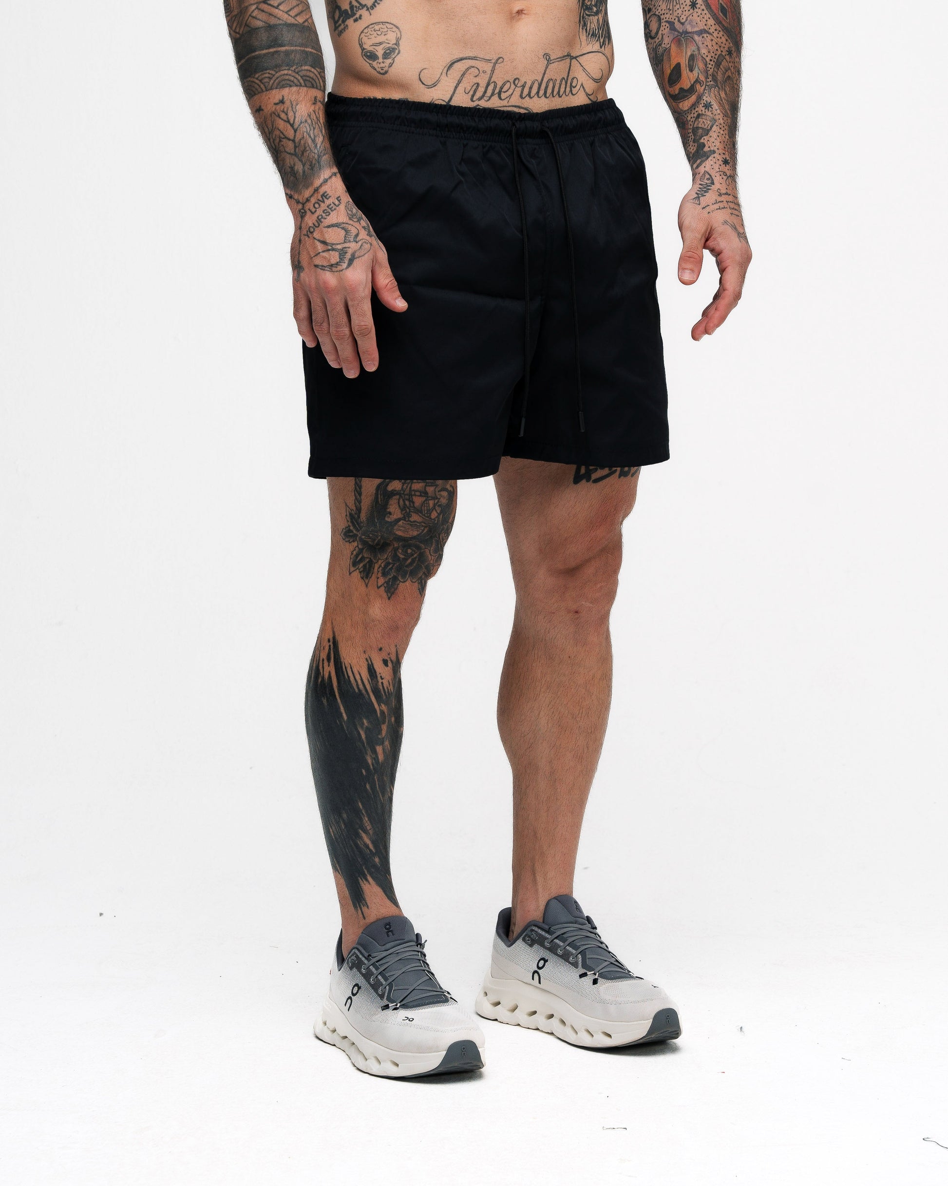 Shorts Curto de Tactel Mith Nation Embroidery Preto