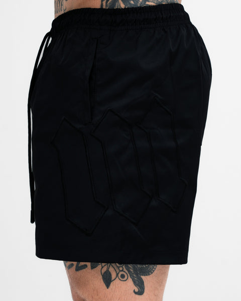 Shorts Curto de Tactel Mith Nation Embroidery Preto