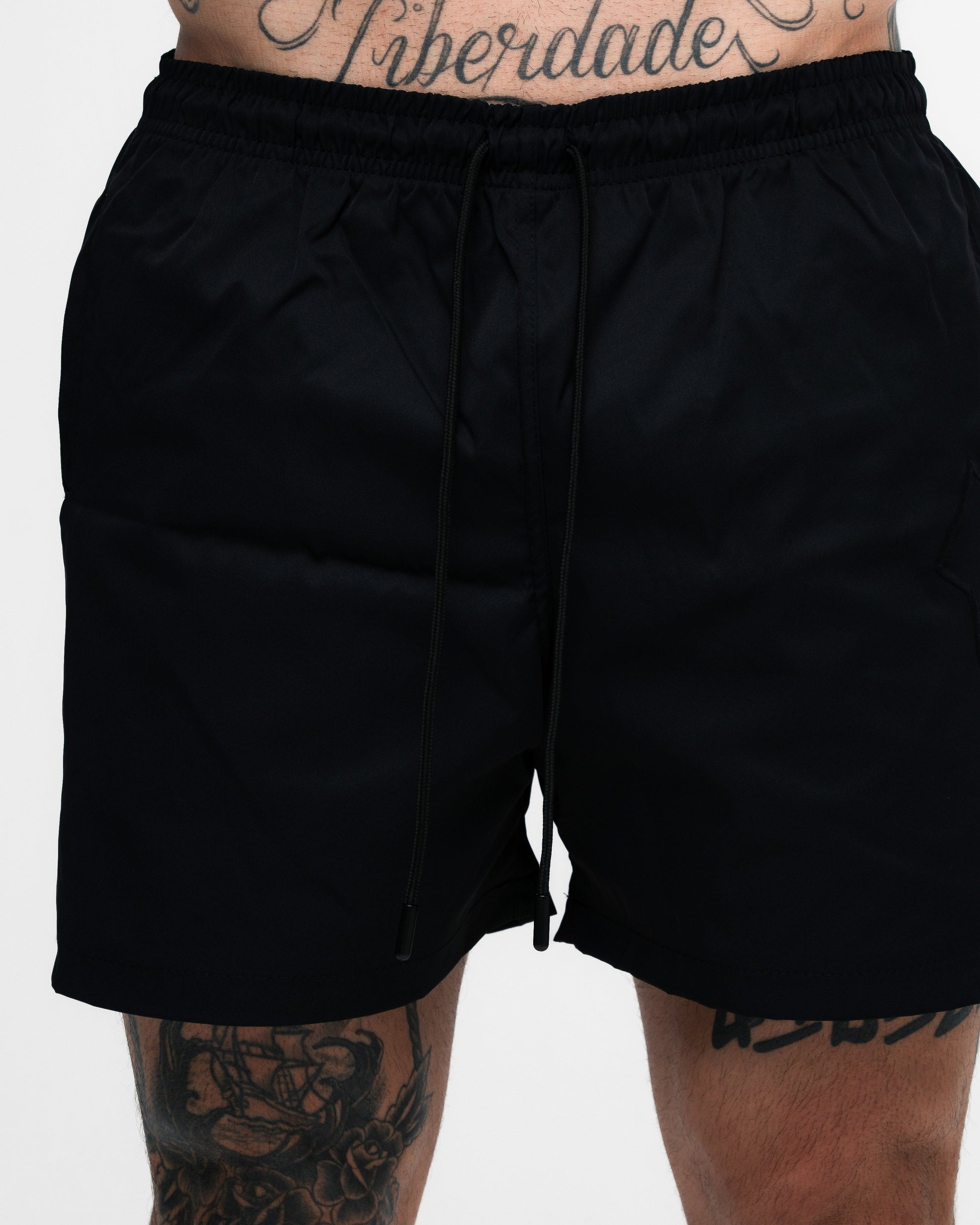 Shorts Curto de Tactel Mith Nation Embroidery Preto