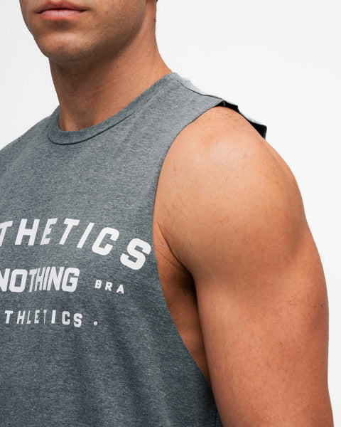 Regata Cut Off Mith Nation Aesthetics or Nothing Cinza Mescla